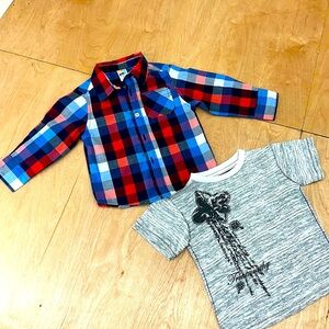 Boys 2t Shirts Red‎ White Boys Dress shirts plus extra play t shirt